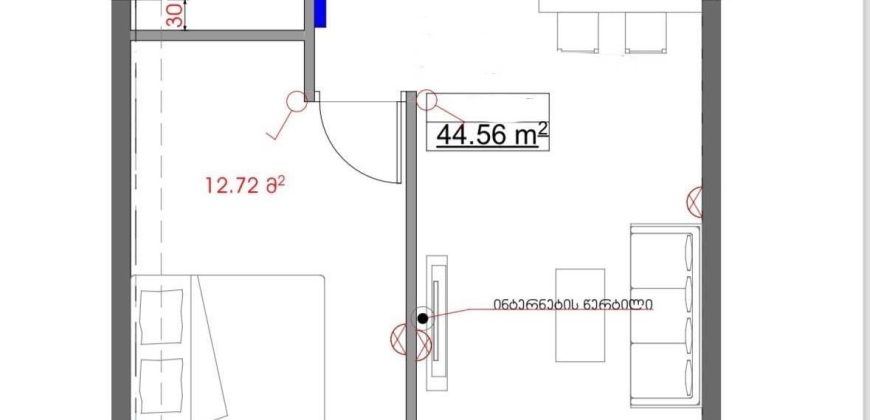 იყიდება 2 ოთახიანი ბინა თბილისში, ვაკეში